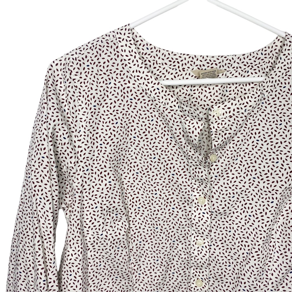 Duluth tunic top white burgundy size medium j - Picture 2 of 5
